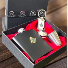 RAF Hip Flask Gift Set with Steel Cups and Keyring
